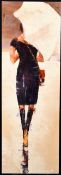 Large Painting on Canvas, Girl with Brolly