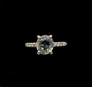 Beautiful 3.25 Natural Ceylon Bio colour Sapphire W Natural Diamonds & 18kGold