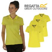 2 x Ladies Regatta Maverik III Polo Shirt in Lime - Size 14