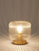 Title: (28/10I) Lot RRP £85. 5x Items 3x Ribbed Glass Lamp RRP £15 Each. 2x Rattan Pot Lamp RRP £