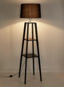 Title: (14/R10) RRP £70. Black Shelf Floor Lamp. (Contents Appear As New).Description: (14/R10)