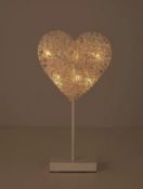 Title: (13/10J) Lot RRP £85. 7x Items. 3x Wicker Heart Lamp RRP £10 Each. 2x Cylinder Lamp Grey