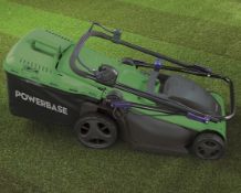 (54/Mez) RRP £129. Powerbase 41cm 1800W Electric Rotary Lawn Mower.
