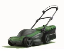 (60/Mez) RRP £80. Powerbase 37cm 1600W Electric Rotary Lawn Mower. (New, Sealed Item)