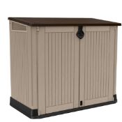 (18/Mez) RRP £125. Keter Store It Out Midi 880L Garden Storage Box (Dimensions H113.5x W132x D71....