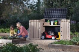 (23/Mez) RRP £125. Keter Store It Out Midi 880L Garden Storage Box (Dimensions H113.5x W132x D71....