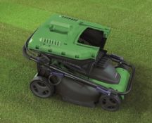 (57/Mez) RRP £80. Powerbase 37cm 1600W Electric Rotary Lawn Mower.