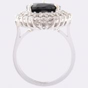 Certificated 14K White Gold Diamond & Emerald Ring / Total 7.15 ct