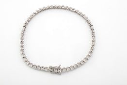 Certificated 14K White Gold Diamond Bracelet / Total 2 ct
