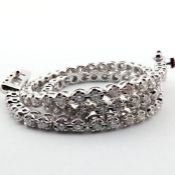 Certificated 14K White Gold Diamond Bracelet / Total 0.91 ct