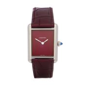 Cartier Tank Must de Cartier Burgundy Stainless Steel Watch WSTA0054 or 4323
