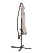 (158/Mez) RRP £110. 3 Metre Overhanging Parasol Dark Natural. (D300xH245cm)