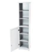(189/MR1A). RRP £90. White Classic Tallboy Bathroom Storage. Paulowina Wood, White Painted Fini...