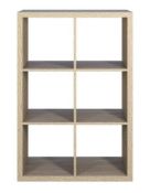 (30/Mez) 2x3 Cube Storage Unit Sanoma Oak Finish. 6 Separate Compartments. 15Kg Per Shelf Holding...