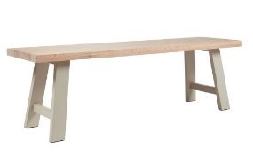 (7/Mez) RRP £250. Country Living Trixie Trellis Dining Bench. Classic Farmhouse Style. Solid Oak...