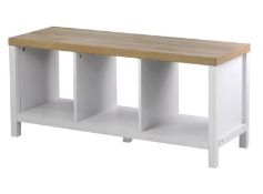 (165/Mez) Living Elements Clever Cube 3x1 Cube Storage Unit With Legs Oak/White Mat Finish. (H49....