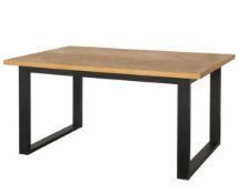 (49/Mez) RRP £250. Skelby Herringbone Oak Dining Table. Seats Up To 6 People. Classic Herringbone...