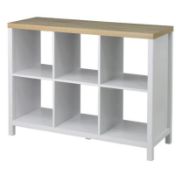(168/Mez) RRP £80. Living Elements Clever Cube 2x3 Cube Storage Unit With Legs Oak/White Matt Fin...