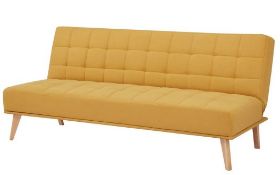 (149/Mez) RRP £200. Clik Clak Kelly Sofa Bed Ochre. Sofa: (H80x W180x D85cm). Bed: (H42x W180x D1...