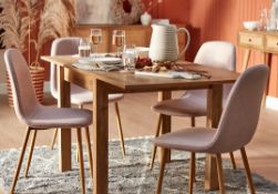 (60/Mez) RRP £195. Kubu 4-6 Seater Extending Dining Table. Textured Oak-Like Finish. Flip Top Des...