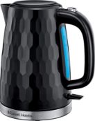 Russell Hobbs Honeycomb Black Plastic Kettle. RRP £30.00 - GRADE U