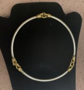 Designer 18ct Solid Gold and Sterling Silver Choker