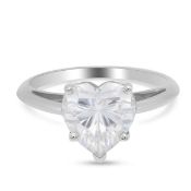 NEW!! 9K White Gold Moissanite Solitaire Ring
