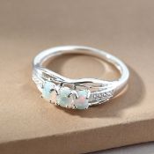 NEW!! Ethiopian Welo Opal 3 Stone Ring