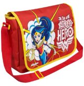 24 x Super Hero Girls' DC Messenger Wonder Woman Bag Printed Front Panel