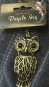200 PURPLE IVY OWL PENDANT