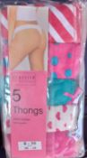 5 brand new packs of ladies thongs 8-10