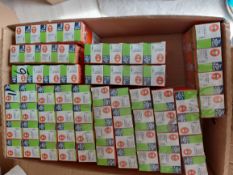 Light bulbs boxes of assorted bulk load