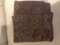 Vintage Jamawar Paisley Brocade Woollen Scarf Wrap Shawl
