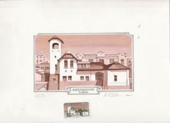 SWA / NAMIBIA 1981 Lüderitz Buildings set: original artwork in pen and ink, white and sepia, for...