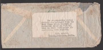Egypt / Australia 1939 (Jan. 9) Cover from Cairo to Western Australia, the stamps washed off, the...