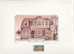 SOUTH WEST AFRICA / NAMIBIA 1981 Lüderitz Buildings set: original artwork in pen and ink, white a...