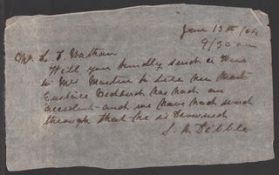 New Zealand 1904 (Jan 15) Great Barrier Island Pigeongram, stamp less flimsy message form reporting.