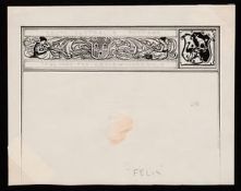 South Australia 1891-96 Competition Essays - Beautifully hand-drawn pen and ink design endorsed 