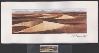 SOUTH WEST AFRICA /NAMIBIA 1989. Namib sand dunes set: final full colour artwork for the 18c Barc...