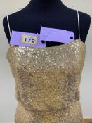 New Designer Gold Sequinned Dress Size 10 RRP £299
