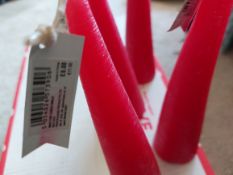 Red Cone Candles Approx. 10 inches Tall. Base 2 