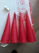 Red Cone Candles. RRP £8 Each. Box of 12
