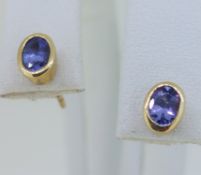 9ct Yellow Gold (375) Tanzanite Stud Earrings