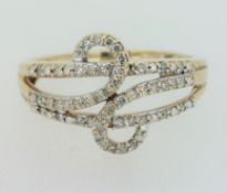 9ct Yellow Gold (375) 0.25ct Diamond Set Dress Ring