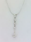 18ct (750) White Gold 0.75ct Diamond Drop Pendant on Snake Chain Necklaces