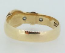 9ct Yellow Gold (375) Diamond Set Buckle Ring