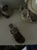 Vintage sterling silver Bali genuine tigers eye pendant