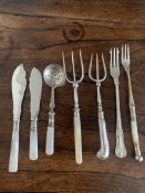 Edwardian Mother Of Pearl/Sterling Cocktail And Caviar Service