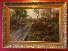 Large Alfred Augustus Glendinning signed oil painting 