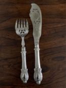 c 1900 Antique Fish Silver Plate Fish Servers And 6 Fish Forks